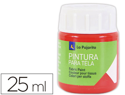 Pintura para tela La Pajarita escarlata 25ml.